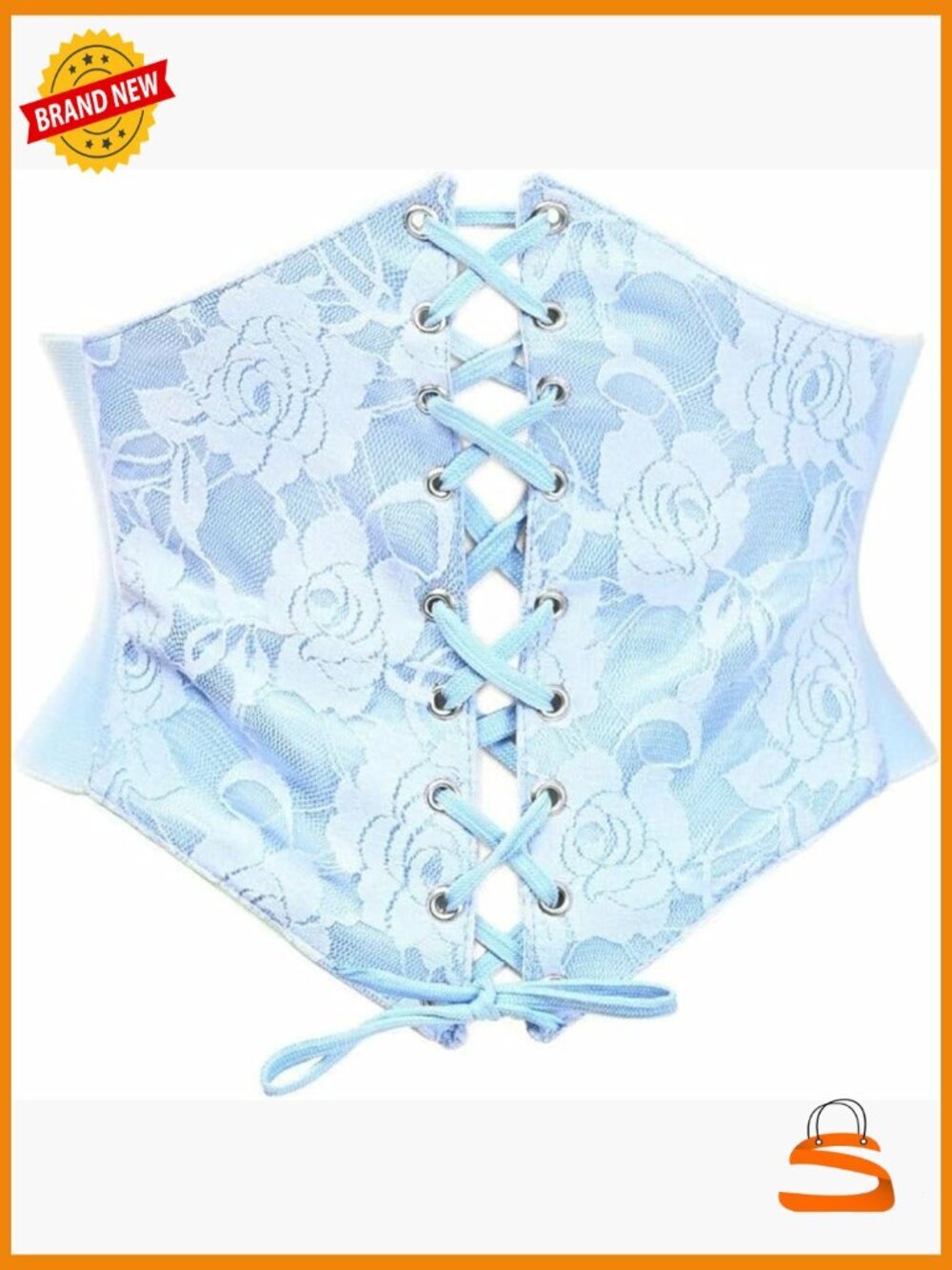 Floral Lace Corset Belt Cincher High Neck Hourglass Silhouette